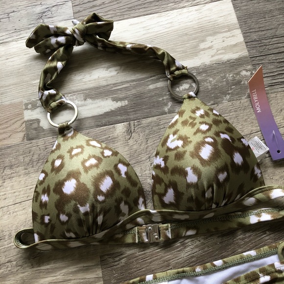 NWT Women’s Green Leopard Print 2 Piece Bikini - Picture 12 of 15